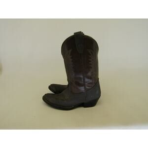 Texas Brand Little Kids Youth Size 11.5 D Brown Leather Western Cowboy Boots